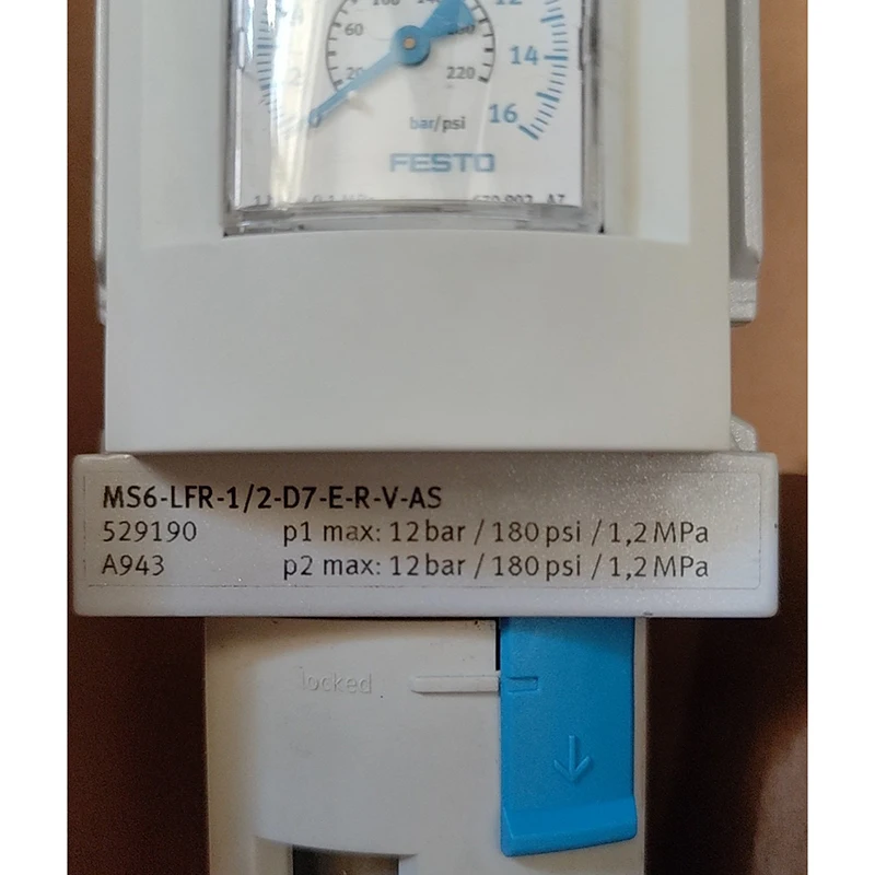 FESTOs Type FRL Filter Regulator 529190 MS6-LFR-1/2-D7-ERV-AS Lfr Pneumatic air Source Treatment Unit