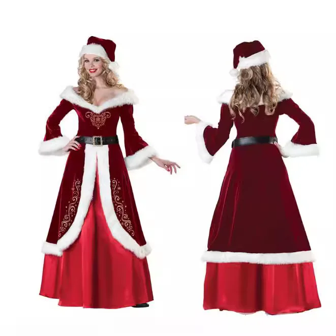 knee length dresses for ladies Toddler Girl Santa Claus Christmas Dress – MyBabyByMerry