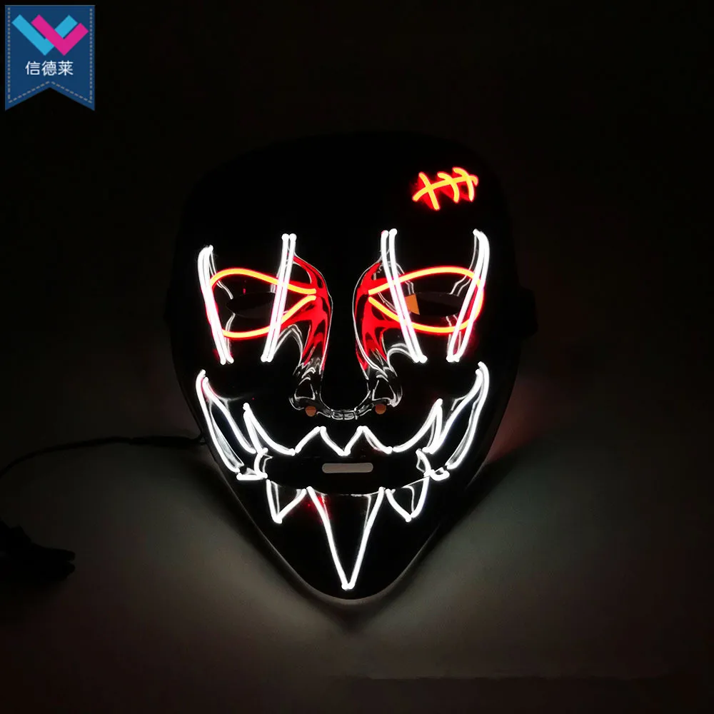 T-worthy New Halloween Led Mask Neon Glowing El Mask Party Led Mask For ...