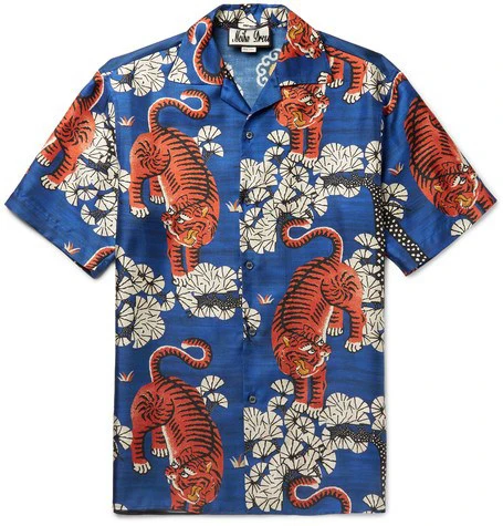 Source 2020 Top Sale Hawaii Style Bengal Print Bowling Shirt Men Clothing  Tiger Print Short Sleeve Casual Shirt Men on m.