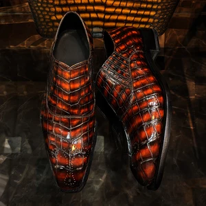 Hot-selling Crocodile Leather Men's Shoes Slip-on Party Wear Men Dress Shoes Luxury Handmade Designer Shoes Men