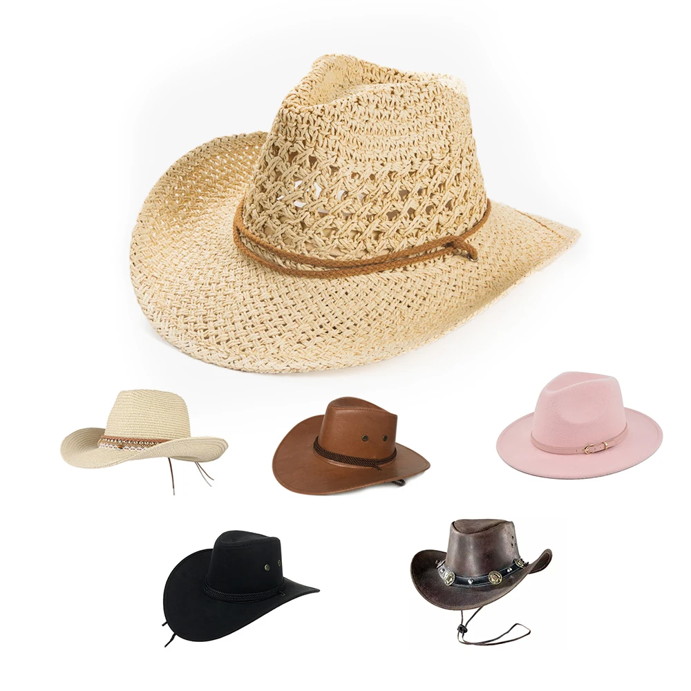 Western Outback Hat Straw Hat Classic With Wide Brim Cowboy Summer ...