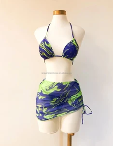 Summer Customized Digital Printed Designs Bandeau Bikini Two Piece Women's Bathing Suit