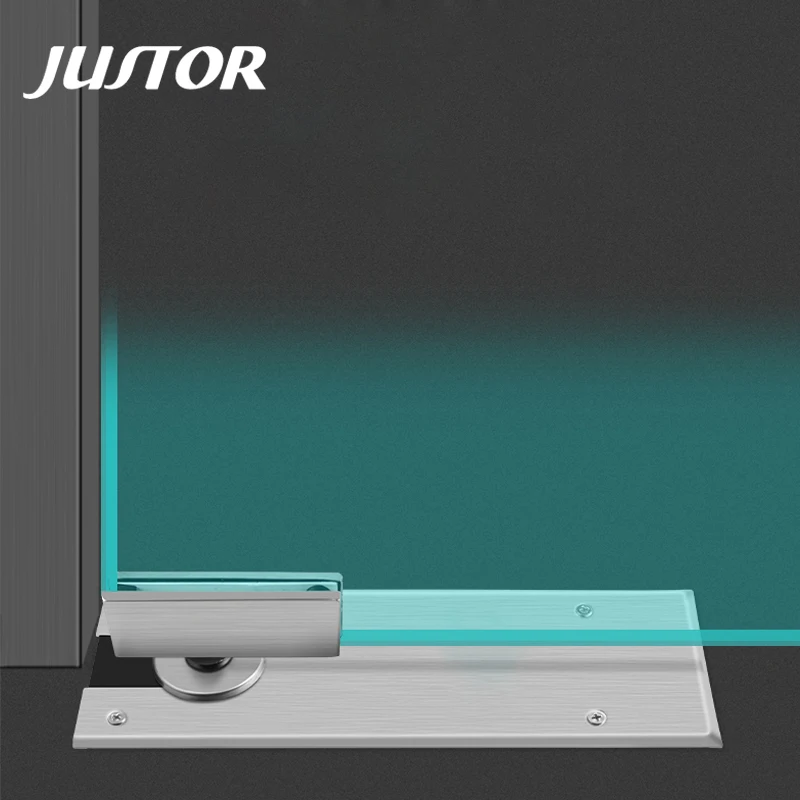 Office Building Frameless Glass Door Two Speed Adjustment 90 Degree Hold Open Hydraulic 150KG Floor Spring
