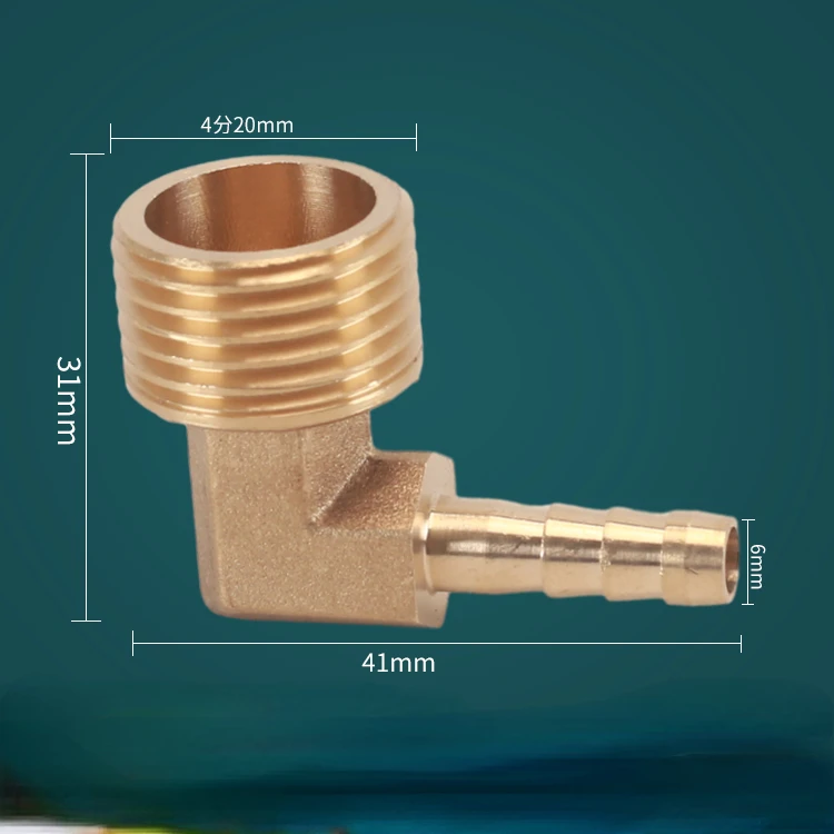 TOBO 1/2 Inch Externa l Threaded Cam Lock Elbow, Greenhead Pneumatic Gas Connector, Copper Fitting for Gas Hose - Hose Nipple