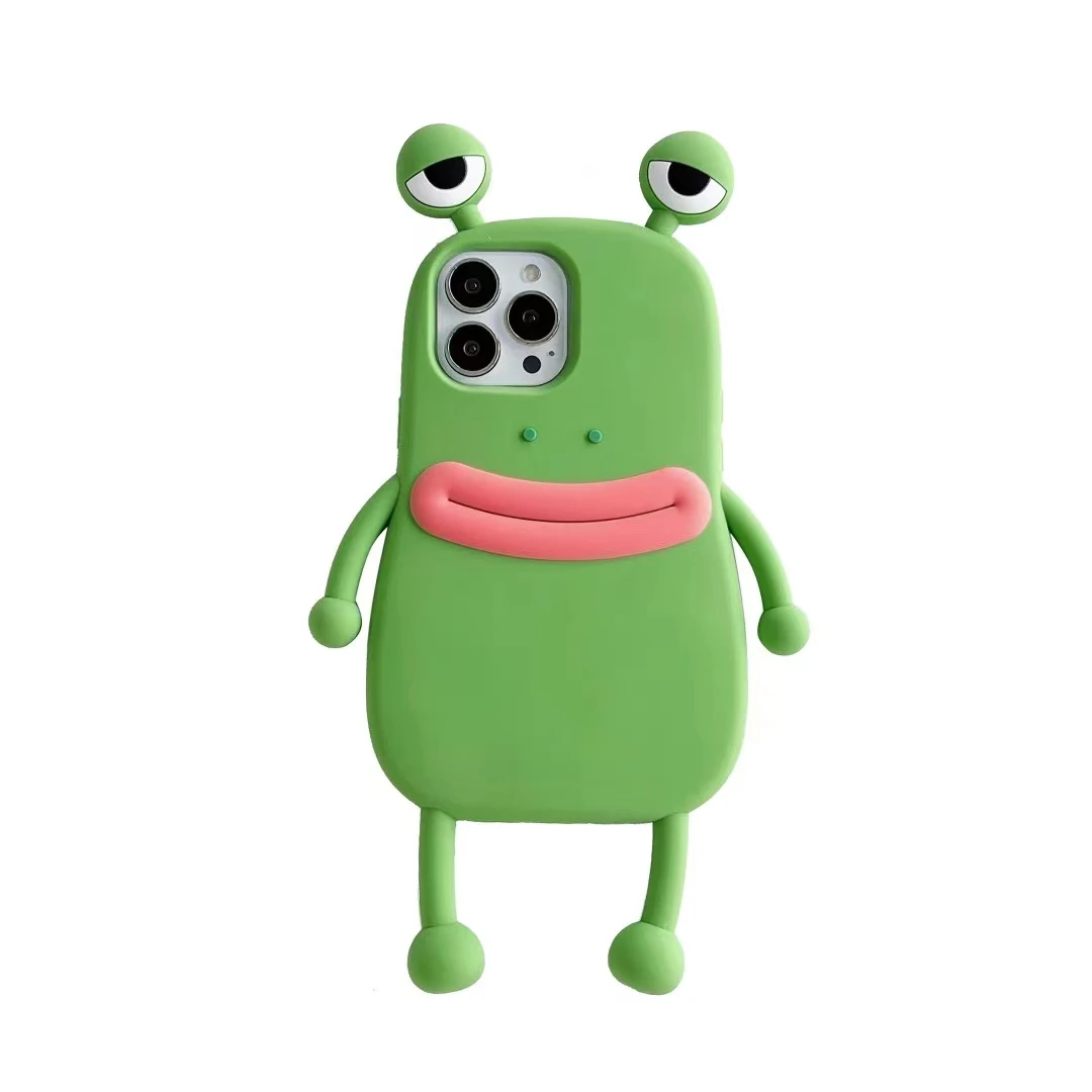 Cute 3D Cartoon Frog Silicone Phone Case for iPhone Shockproof