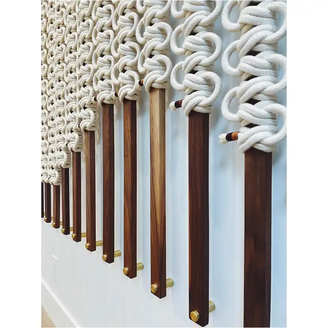 Minimalist Large-scale Customized Acceptable Macrame Wall Hanging Art 3D Luxury Home Decoration Living Room Project EH2502088