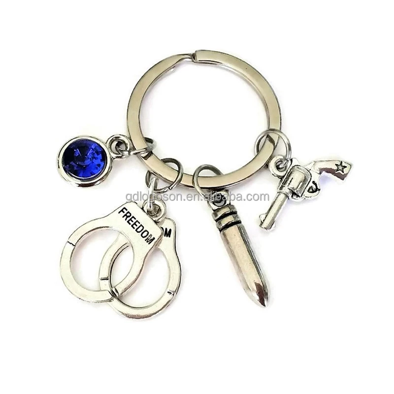 Custom Travelling Souvenir Metal Keychain Wallet Chain Moscow Police Handcuff Key Chain Cheap