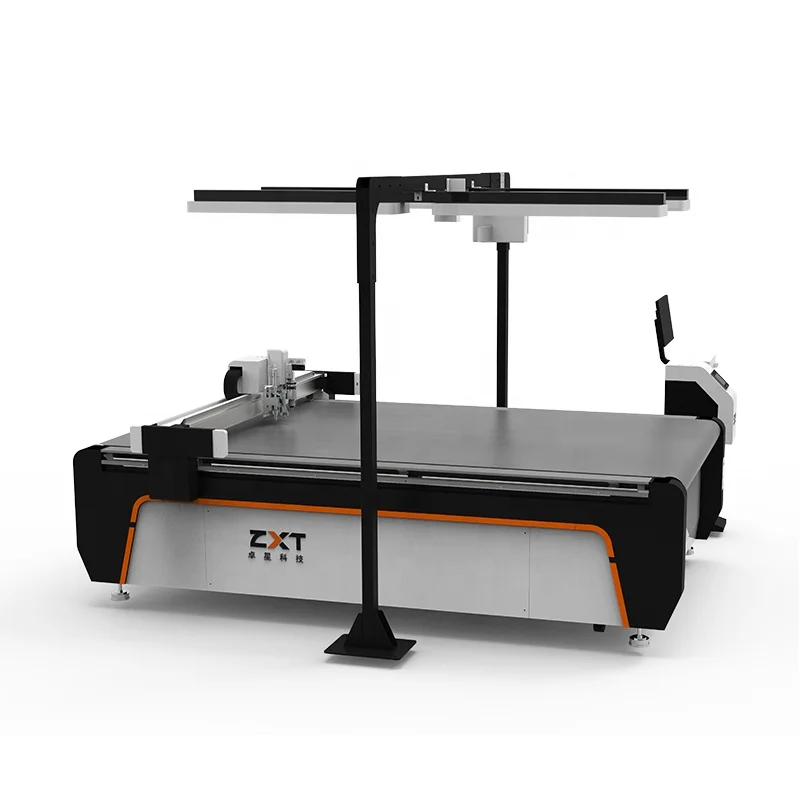 ZXT Oscillating Knife Automatic Artificial PU Genuine Natural Leather Cutting Plotter Machine for Making Shoes