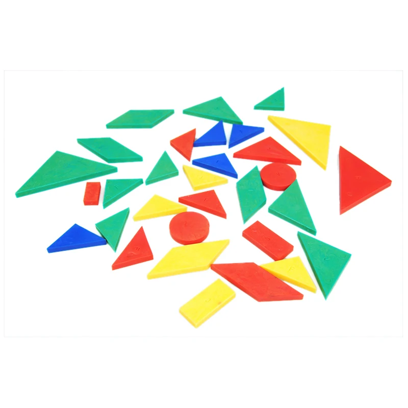 Plastic Multi-shaped Tangrams,math Manipulative Set For Kids - Practice 