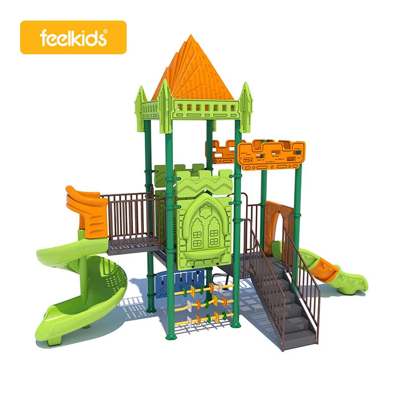 Feelkids ALT-24017CS Outdoor Children's Amusement Equipment Plastic Slide with Galvanized Pipe for School & Park Playgrounds supplier