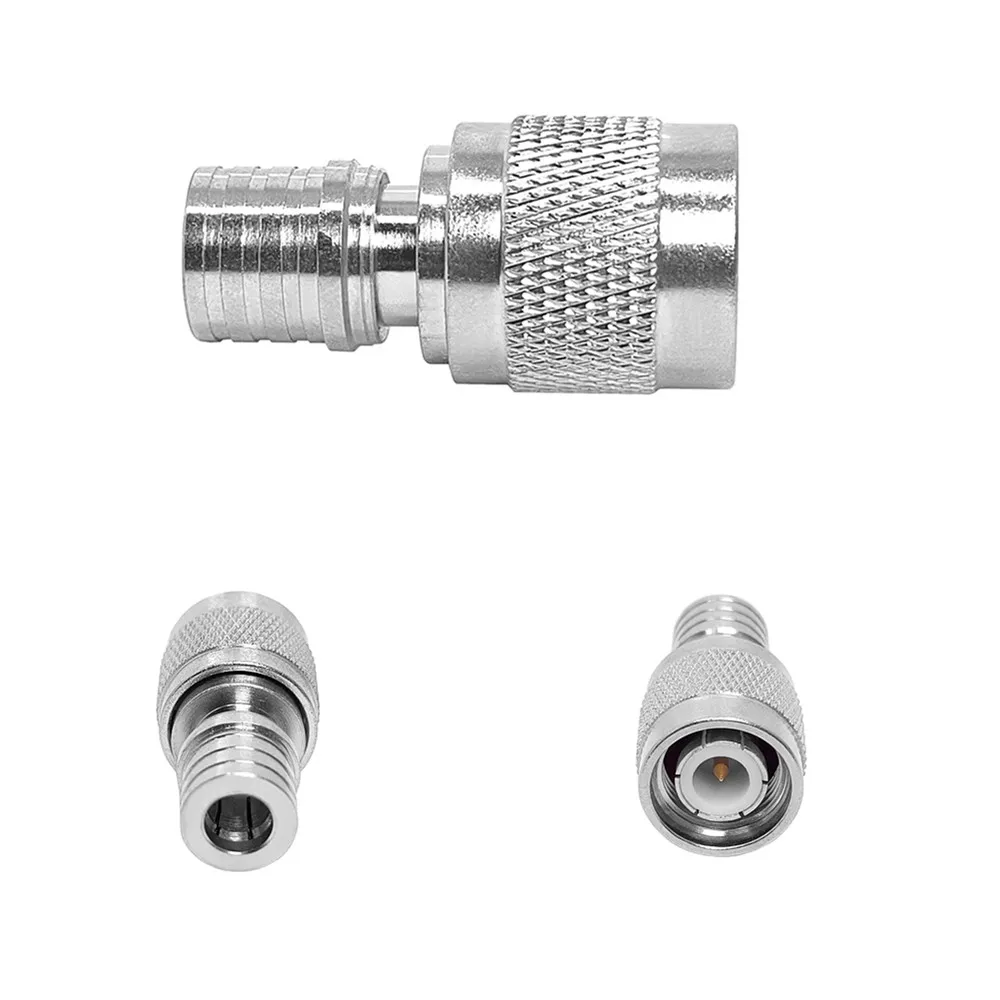 Nickel Plated Brass RF Adapter Coax Coaxial Connector QMA Male Plug to TNC Male Plug Straight Rf Adaptor Converter