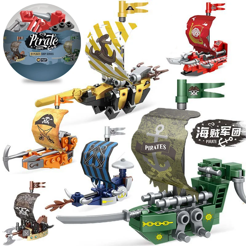 Pirate Ship Boat Egg Building Blocks Educational Toys
