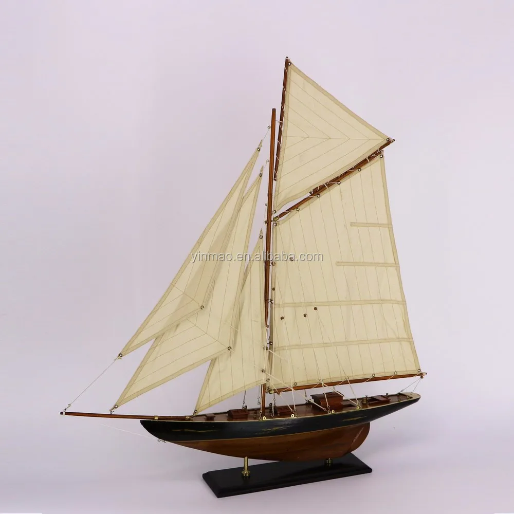 Classic Antique Wooden Sailboat Model 