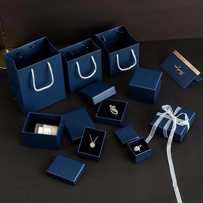 Wholesale Custom Luxury  Jewelry Set Packing Box for Earrings Necklace Ring Packaging With Bag details