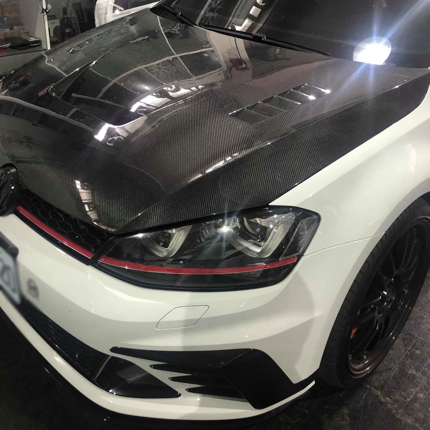 Oem Carbon Fibre Mk7 Accessories Premium Vented Engine Hoods For Vw