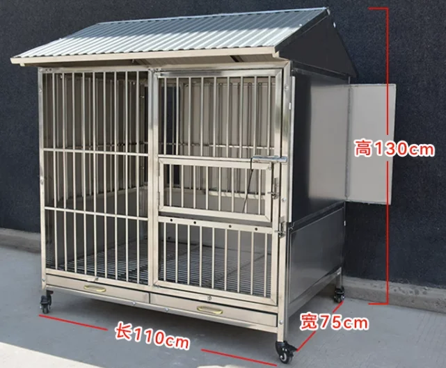 High Quality Stainless Steel Strong Heavy  square Tube Dog Cage Home Outdoor Kennel