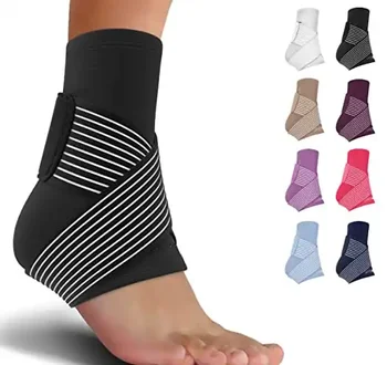 Low MOQ Customize logo Sleeve Ankle Straps Wrap foot Bandage Ankle Compression Support Brace