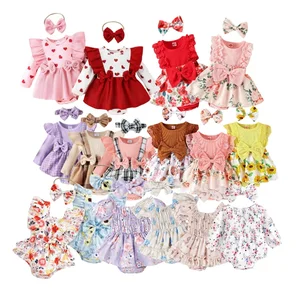 New Baby Clothes 0-3 Months 2PCS Toddler Girls Clothing Sets One Pieces Playsuits Jumpsuit Bodysuits Plain Baby Rompers