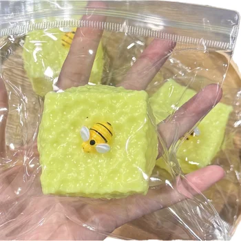 New Honeycomb-textured Bee Maltose Cube Ball Tpr Squishy Toy Stress Relief Decompression Gift for Kids Adults With Cool Ambiance