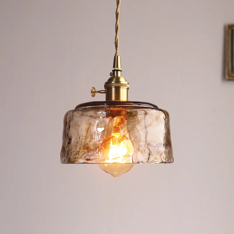 Iluminación del hogar Lámpara colgante de cristal ámbar e27 para interior Lámpara de cristal de estilo vintage Lámpara colgante de cristal ámbar e27, lámpara de cristal de estilo vintage