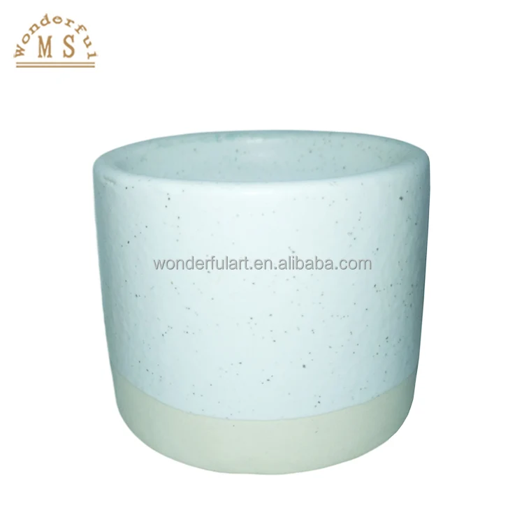 Fast shipping small quantity allowed ceramic porcelain macaroon luxury cylinder candle vessels holder bowl with bamboo cork lid