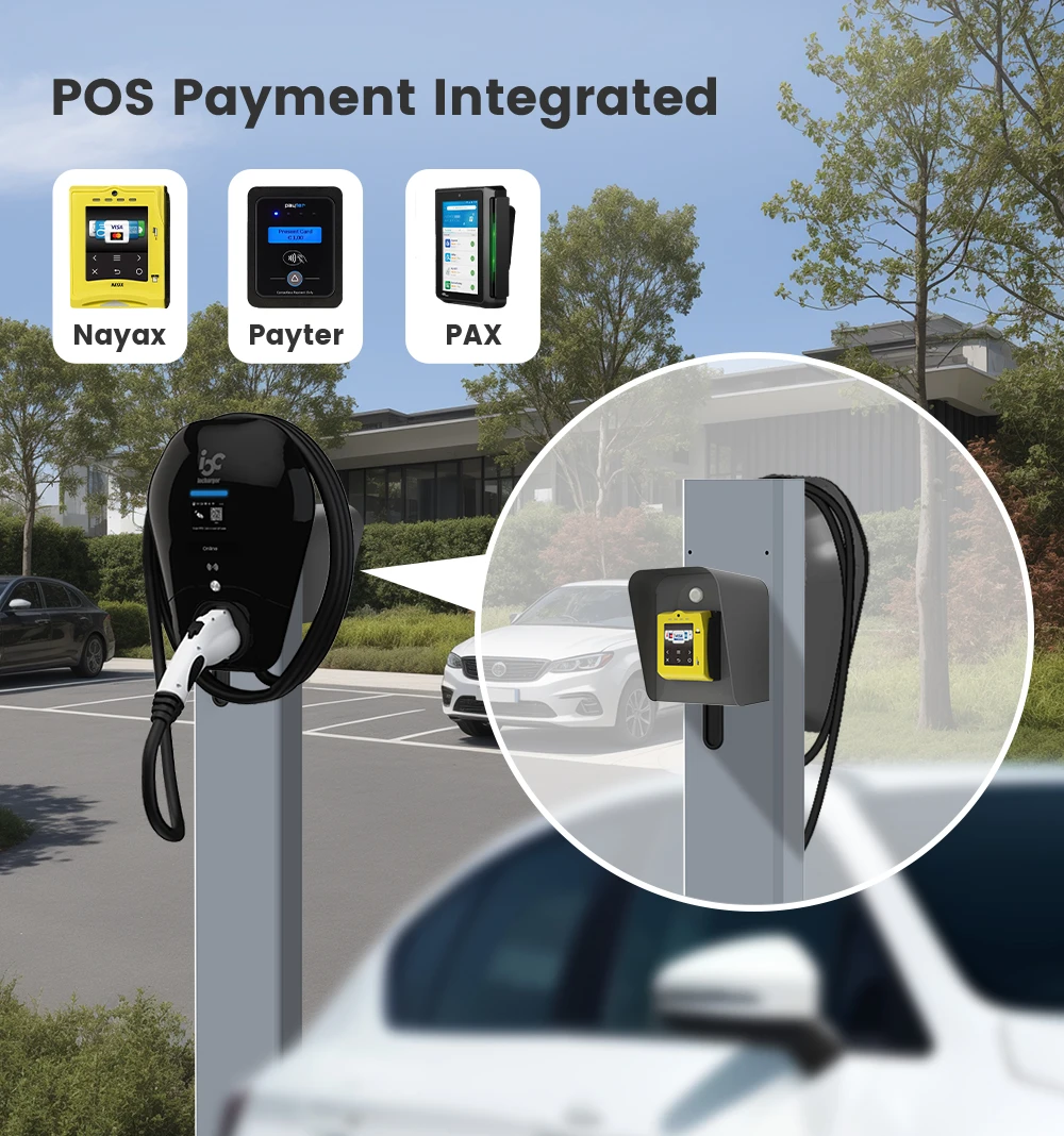 Ocpp 2.0.1 Wallmounted Commercial Home Use Wall Mounted Fast Electric Vehicle Long Cable Level