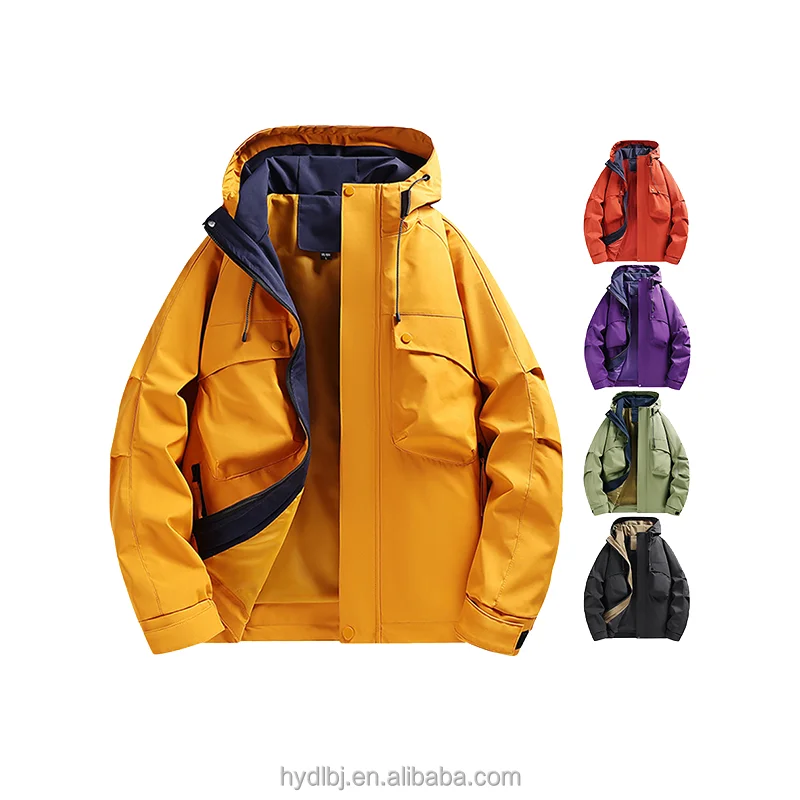Couple Hard Shell Polyester Unisex Hiking Jacket Windproof Waterproof Breathable Stain Resistant Single Layer Large Zipper Long 4 Couple Hard Shell Polyester Unisex Hiking Jacket Windproof Waterproof Breathable Stain Resistant Single Layer Large Zipper Long - Image 4