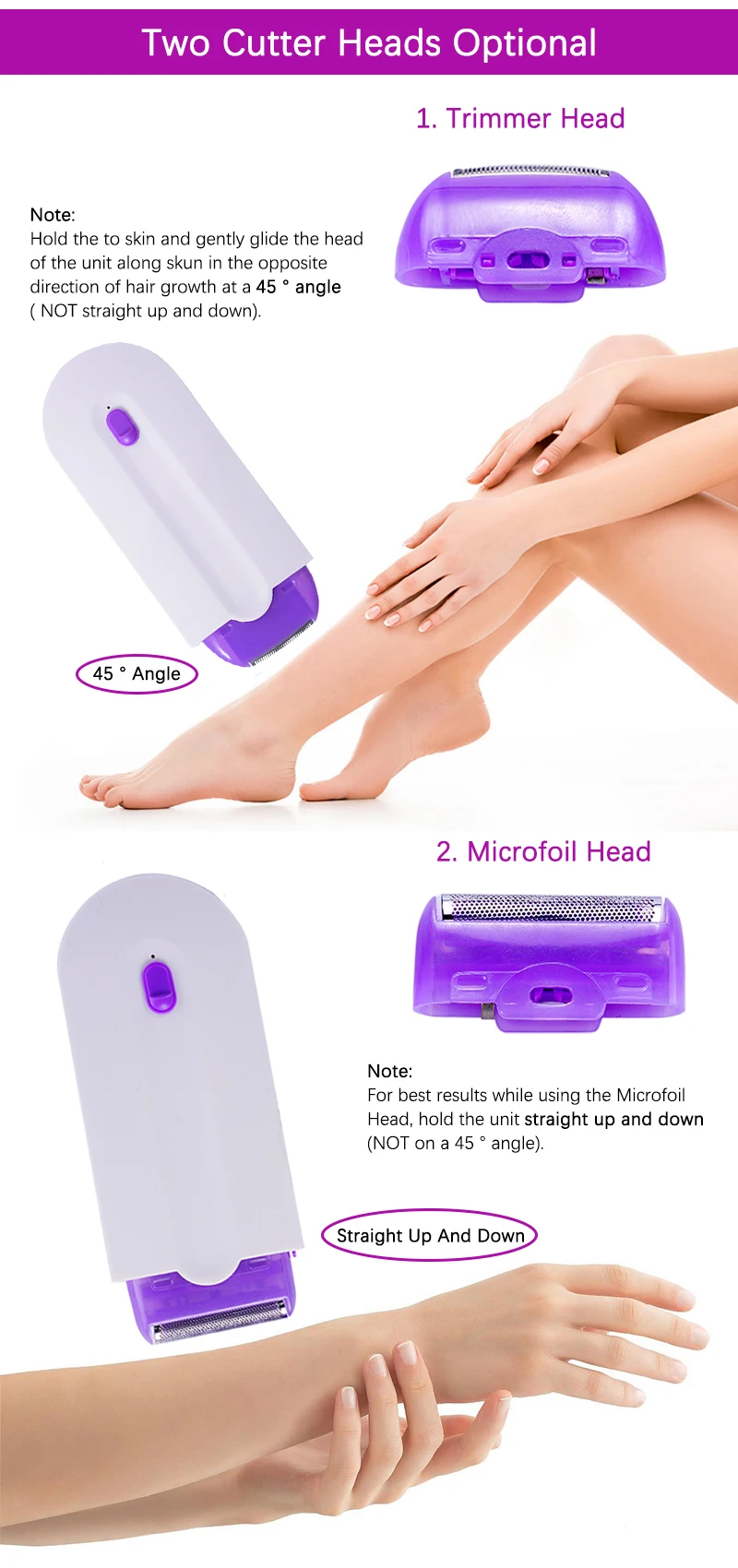 Hot Sales Mini Electric Epilator Painless White Hair Removal Machines for Women for Body Face English Operating Laser Epilator