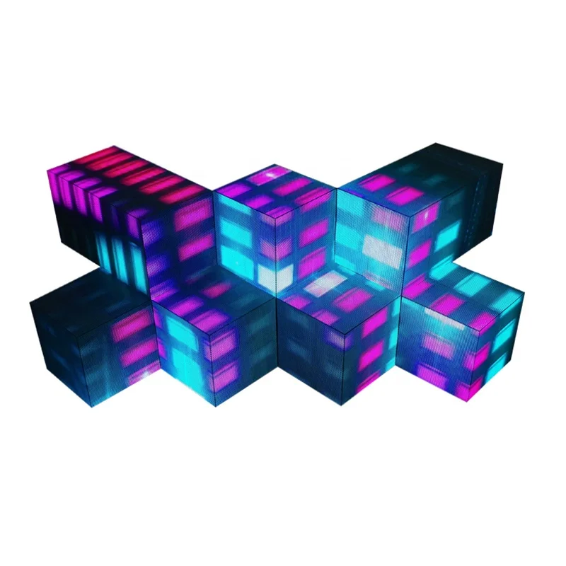 Stage Disco Video Wall Led Screen Display Dj Booth Console Competitive Price Good Quality 3D Cube Led Screen Dj Booth
