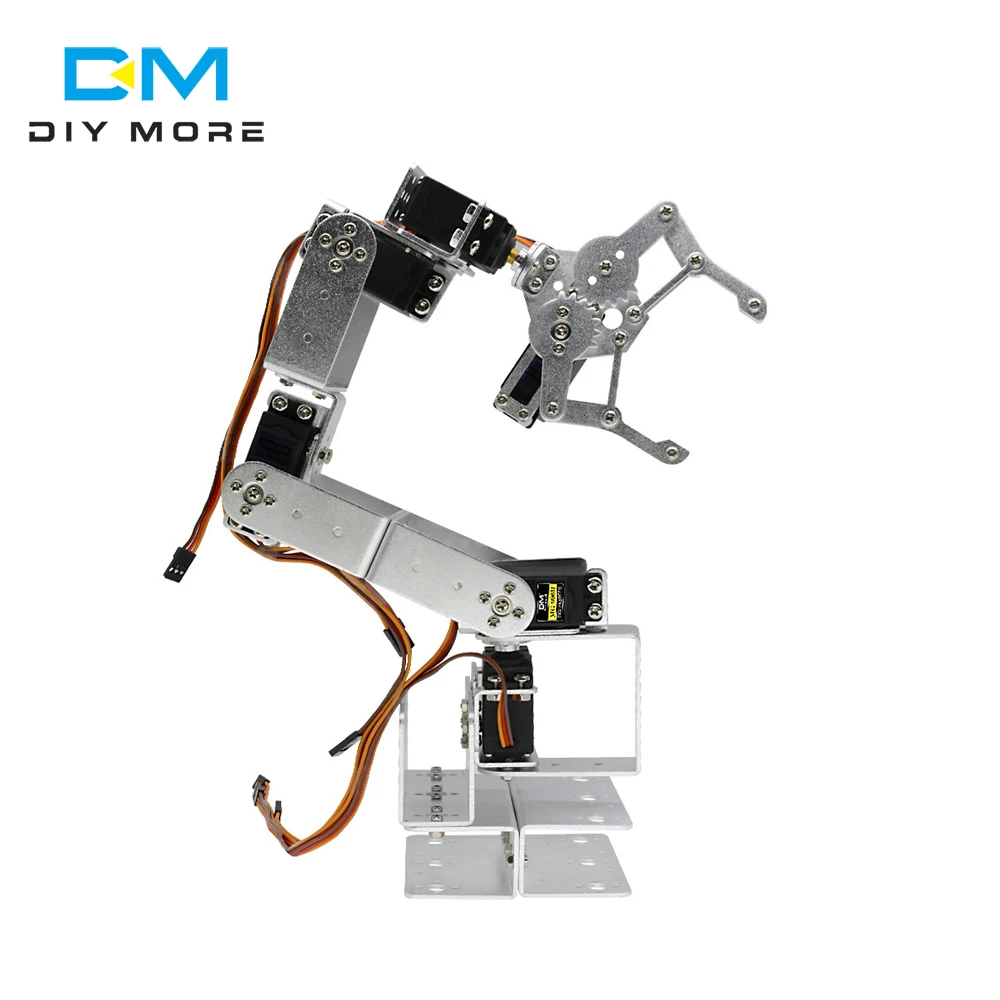 Aluminium Robot 6 DOF Arm Claw Mount Kit Mechanical Robotic Arm for Arduino 