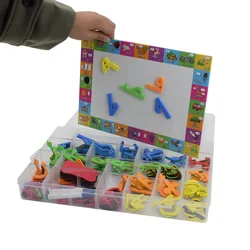 Kalaokei Alphabet Arabe Aimanté – 28 Lettres Multicolores En Bois, Jouet Éducatif Réfrigérateur Pour Enfants