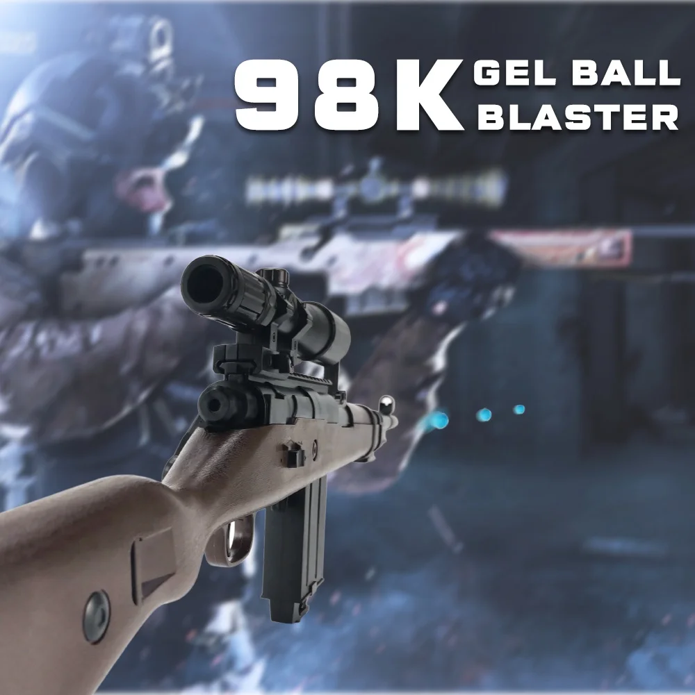 Tactical Version 98k Toy Gun With Telescope Shooting Dry Gel Ball Gun