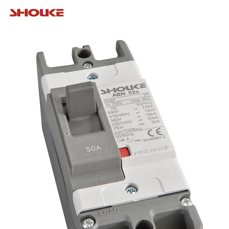 Shouke 2P Mccb 30amp Circuit Breaker Single Phase 15A 20A 30A ABN Low Voltage Moulded Case Circuit Breaker