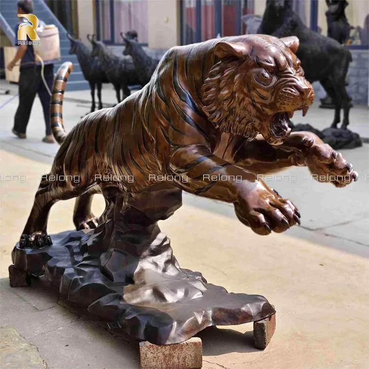 Bronze Tiger Statues - Customized Bengal Brass for Sale
