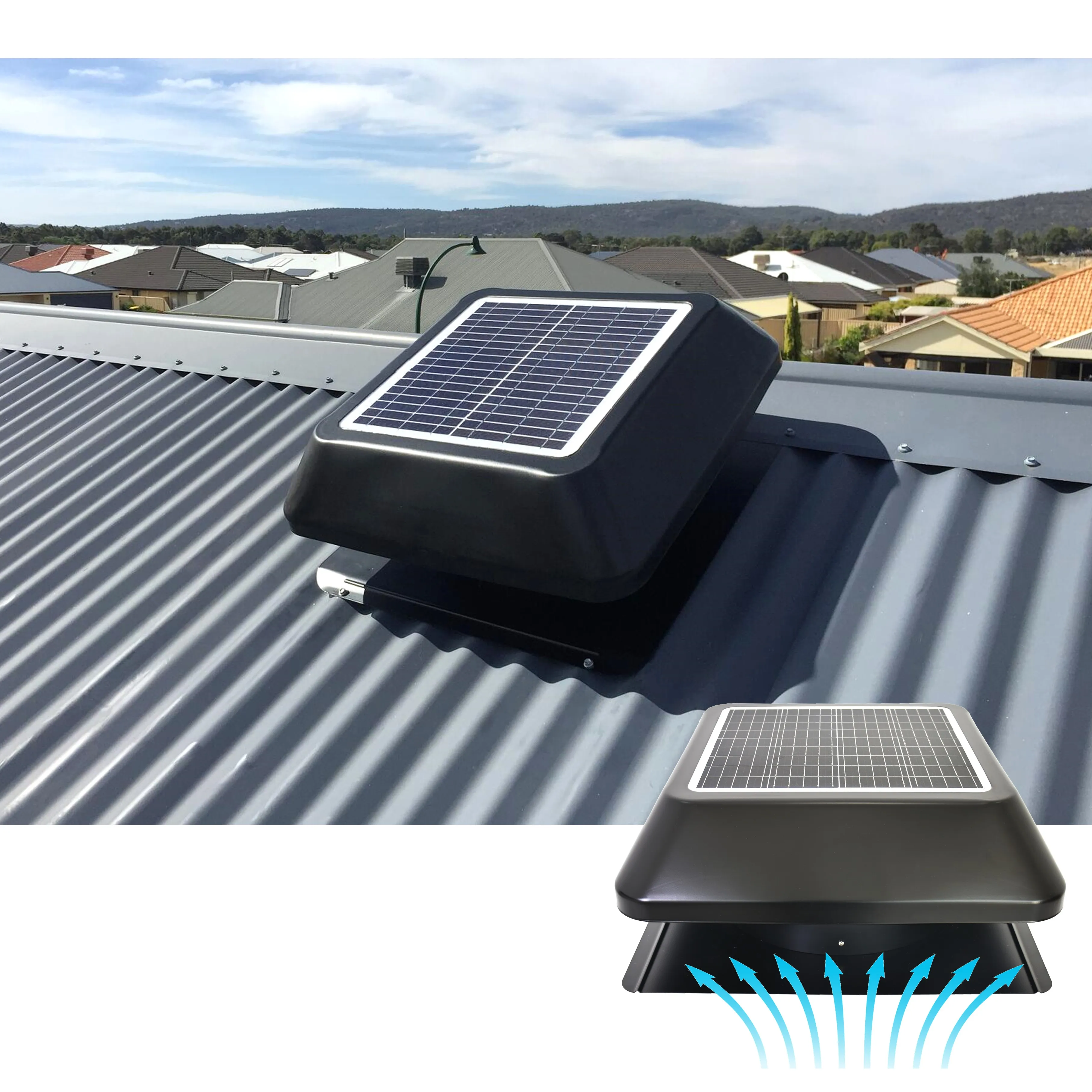 Extractor Fan Solar Roof Exhaust Vent Ventilas Para Techo HVAC