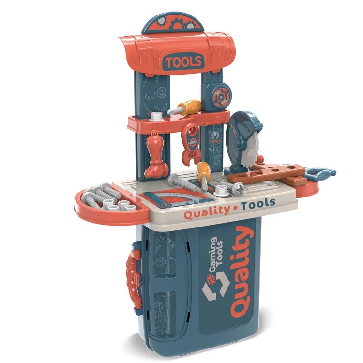 Deluxe Mechanic Suitcase 3 in 1 Kids Plastic Toy DIY Work Shop Repair Pretend Play Tool Table Set