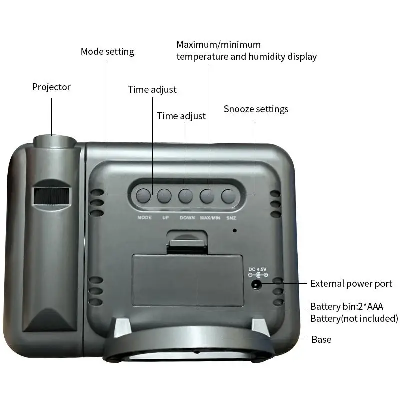 Home Color Screen LCD Backlight Projection Snooze Alarm Clock Creative Clock Table Morning Clock