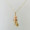 Gold Ice cream pearl yellow necklace (imitation pearl)