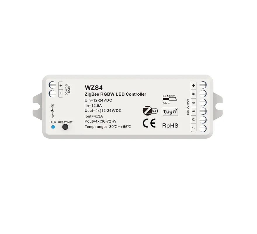 WZS4 12-24VDC 4CH*3A Zigbee RGBW LED Controller Tuya Smart Switch Voice Control Dimmer Product Category Dimmers