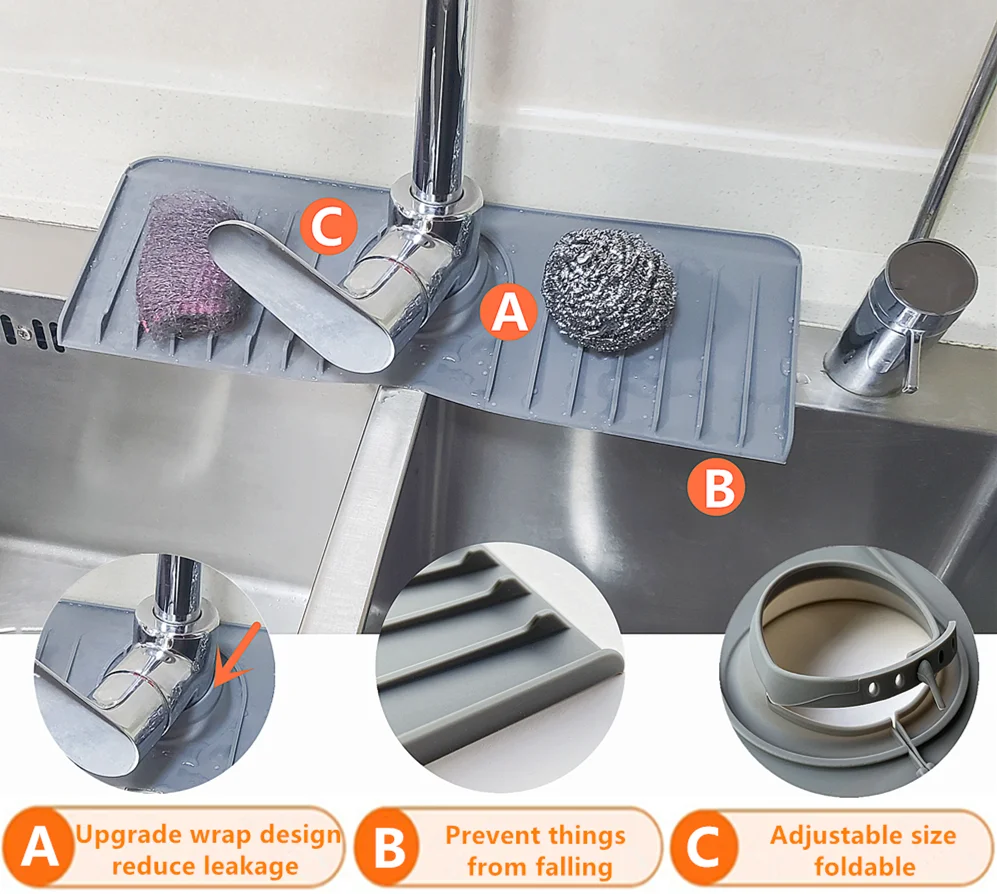 2022 защита от брызг на кухонную раковину в ванную комнату толстый силиконовый смеситель для раковины коврик