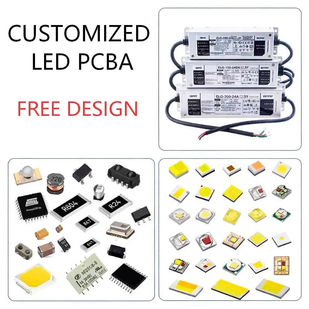 Custom Round Ring Black White Surface Ac 110v 220v Dc 12v 24v 36v 48v Led Pcb