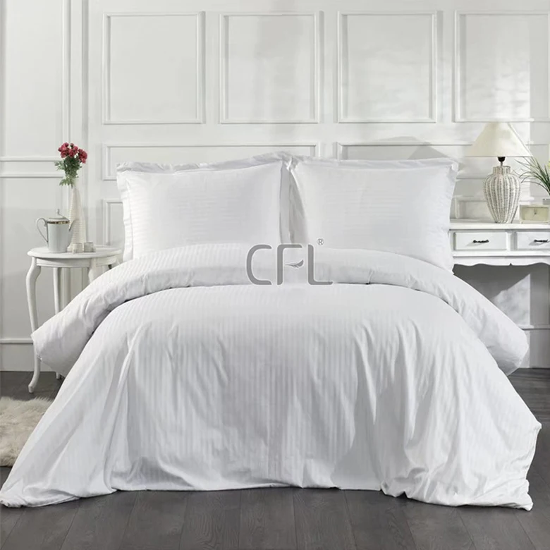 Wholesale Hotel Linen 250tc White Duvet Cover Fitted Bed Sheet Set 3cm ...