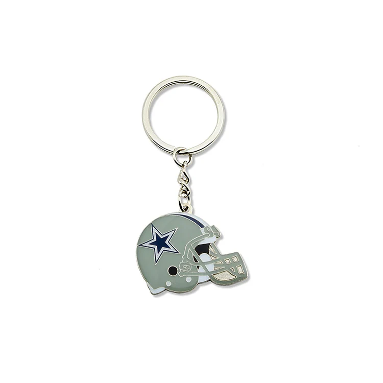 Manufacturer Souvenir Customized Metal Football Nfl Key Chains Keyring