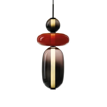 Fashion contemporary decorative colorful glass pendant light designer chandelier coloured vintage glass lamp shades