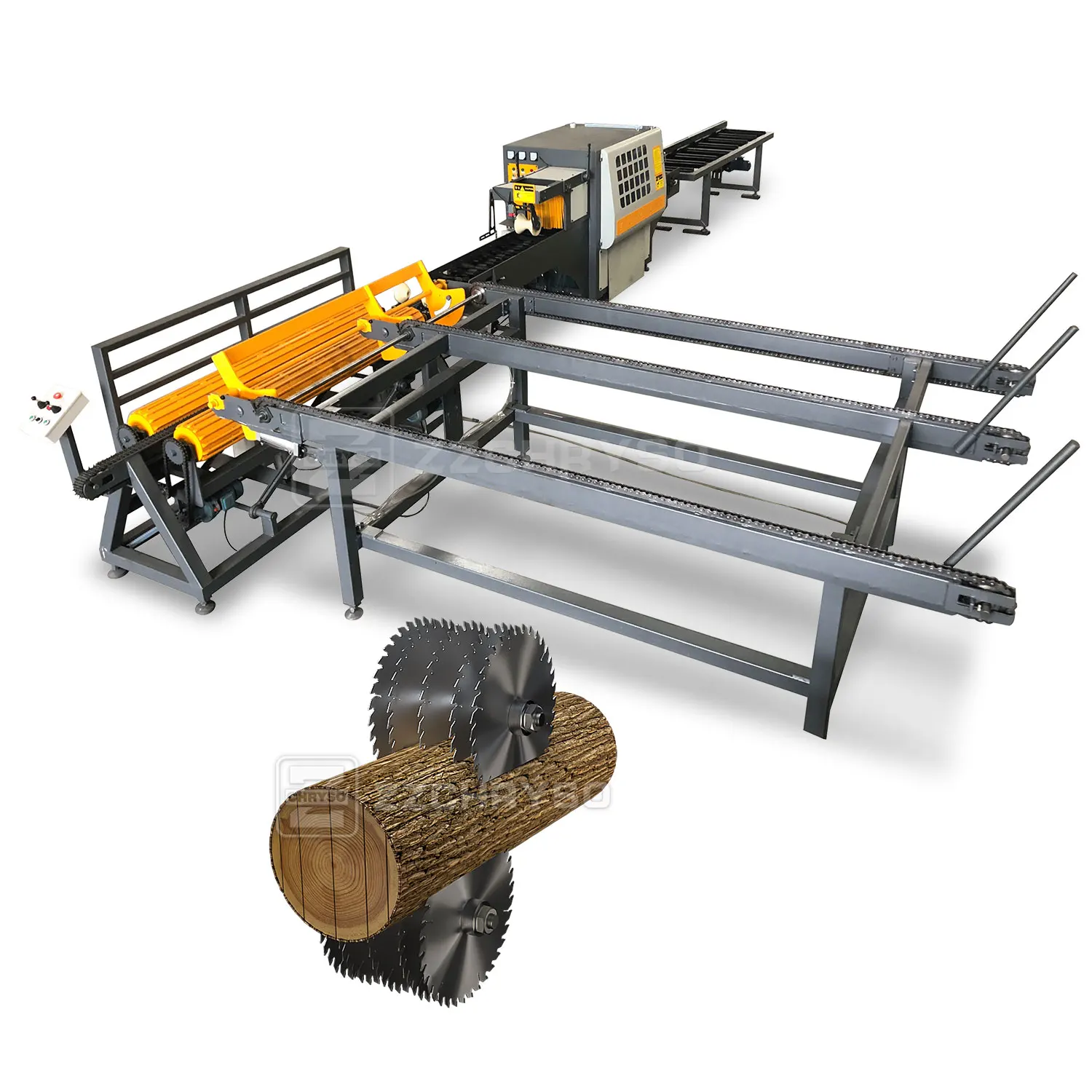 ZZCHRYSO Round Log Multi Rip Saw Circular Saw Wood Saw Machine Production Line