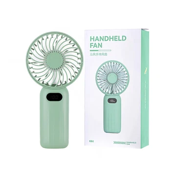 Wind Speed Display Rechargeable Portable Mini Handheld Fan Table Carton Plastic 10W Air Cooling Fan ABC Portable & Wearable Fans