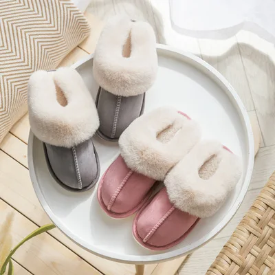 Logo Winter Breathable And Warm Indoor Home Slippers