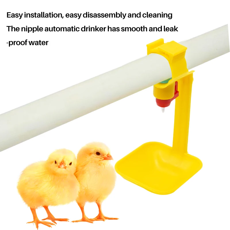 Automatic Chicken Drinking Line Plastic Drip Cup Chicken Broiler Drinker Poultry Hanging Chicken Hen Nipples Water Cup