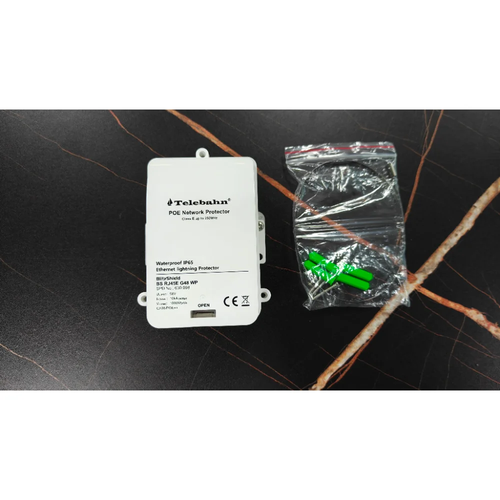 IP65 48V CAT6 E10/E100/E1000 RJ45 Ethernet Surge Protection POE SPD